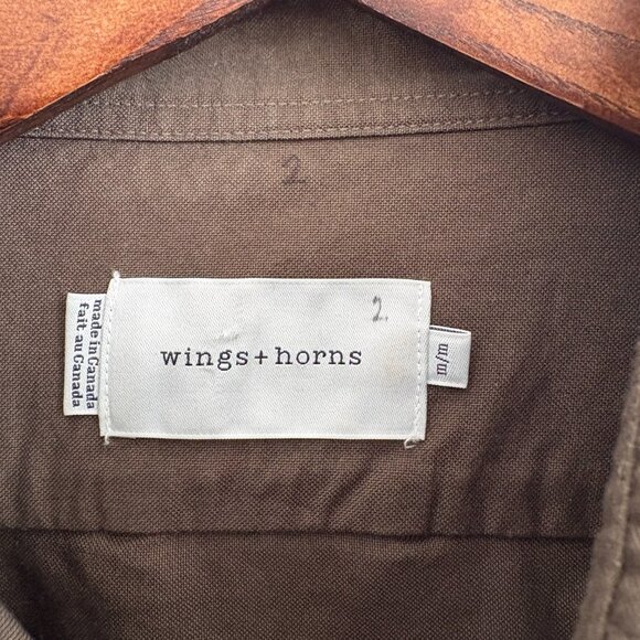 Wings and Horns Olive LS Shirt -- Medium - Picture 3 of 4
